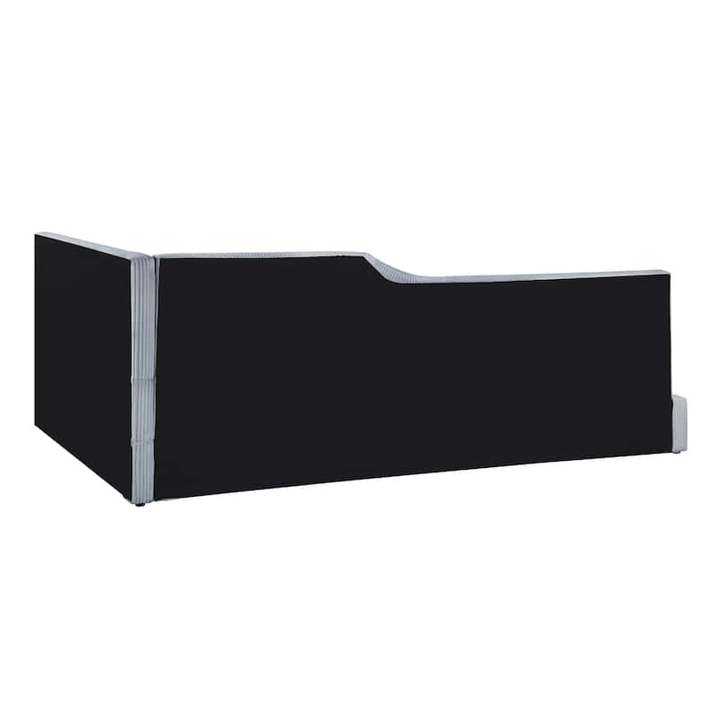 Full Size L-Shaped Upholstered Daybed with Corduroy Fabric, Modern Design, Spacious Seating, and Sturdy Construction