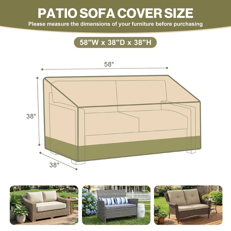 Aoodor Heavy Duty Patio Loveseat Cover