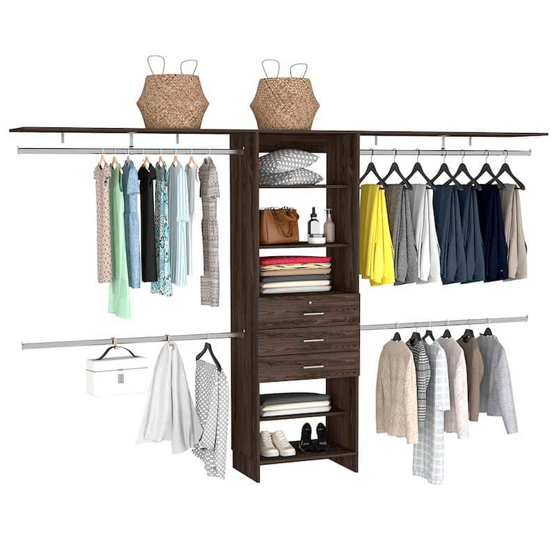 TUHOME Plego Closet Organization System, with Open & Closed Storage
