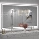 preview thumbnail 75 of 161, Large LED Bathroom mirror Tempered Glass Dimmable Anti-Fog Vanity Mirror 72x40