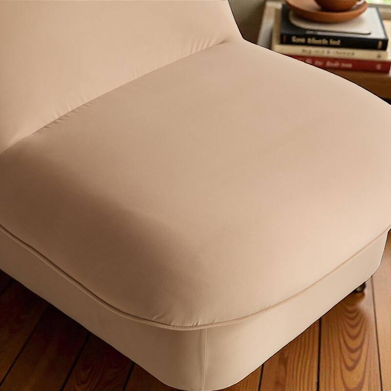 Swivel Accent Chair with 360 Degree Metal Base, Velvet Upholstered Pumpkin Chair for Living Room Bedroom