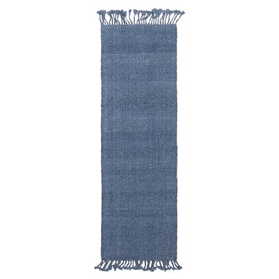 ECARPETGALLERY Braid weave Sienna Blue Wool Rug - 2'5 x 7'7
