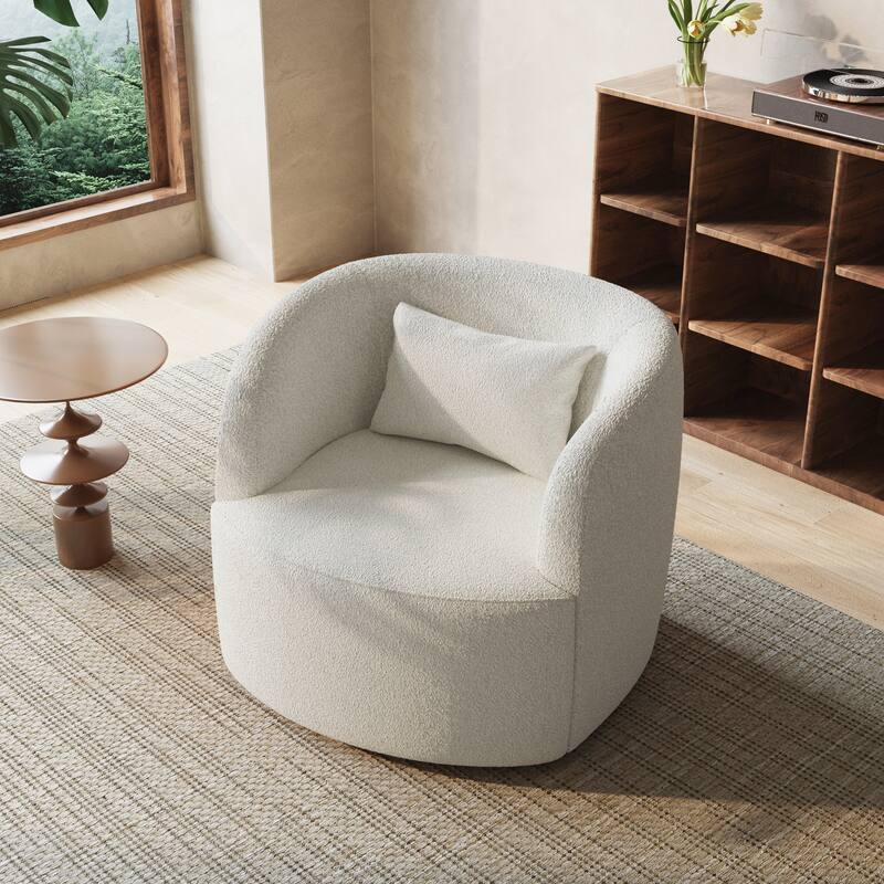 Single Accent Chair Teddy Swivel Barrel Chairs