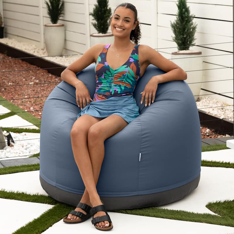 Jaxx Palmetto Sunbrella Bean Bag Patio Chair - Indigo