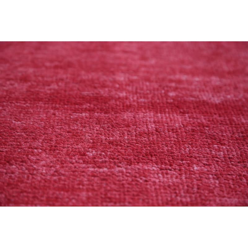 Hand Knotted Oriental 100% Wool Carpet Modern Solid Red Gabbeh Area Rug - 11' 11'' X 8' 9''