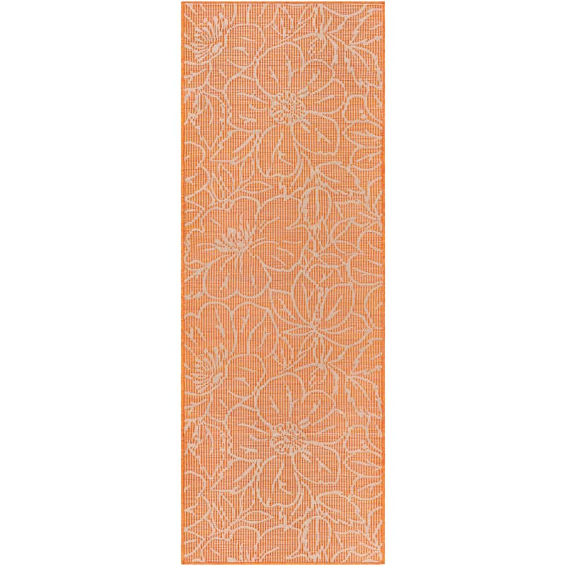 Artistic Weavers Hadley Indoor / Outdoor Floral Area Rug - 2'6" x 7'3" Runner - Orange