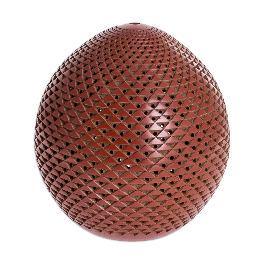 Novica Handmade Ancient Volcano Terracotta Candle Shade