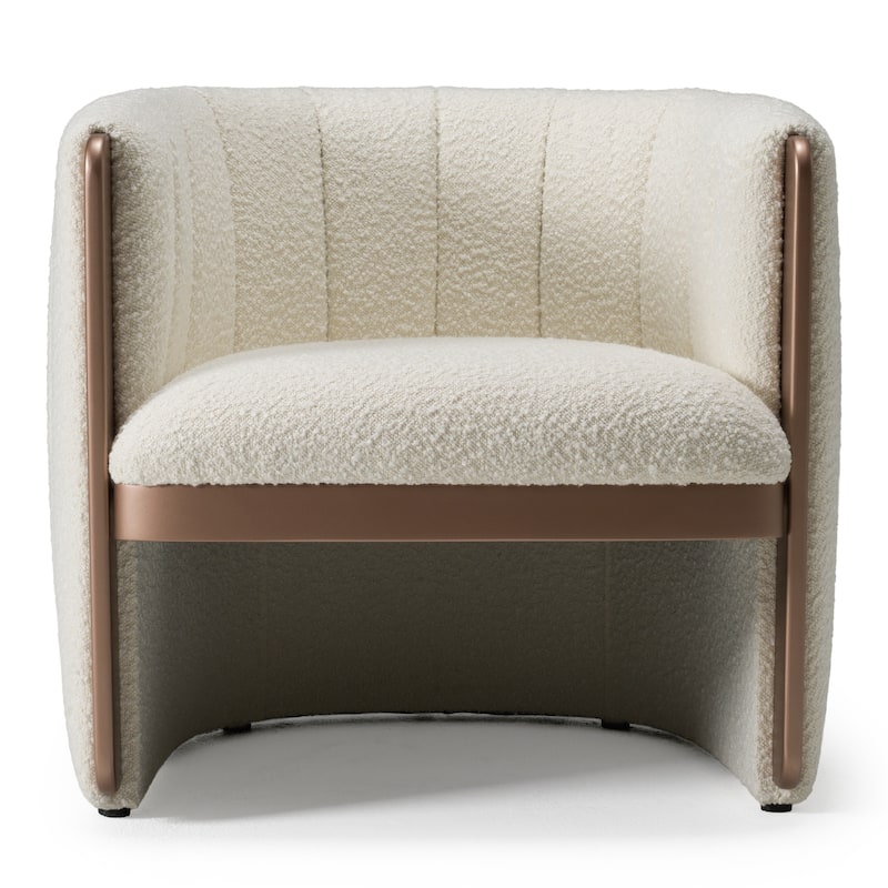 Modrest Joselyn Modern Cream Fabric Accent Chair