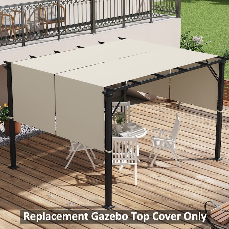 2-Piece 4 x 18ft Pergola Canopy Replacement, UV Protection Shade Cover, Easy to Install for 10 x 11.8ft Pergola, Khaki