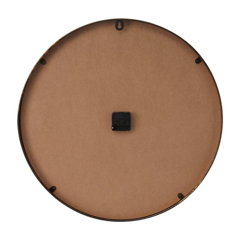 Metal Wall Clock with Gold Accents - Black - Roche River Decor - 3"W x 24"L x 24"H