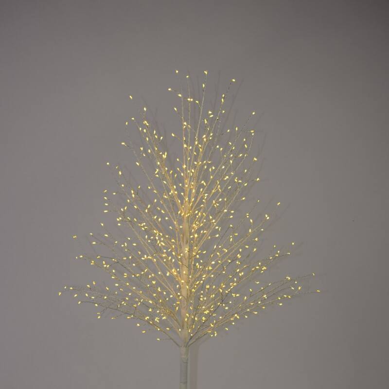 59" Pre-Lit Micro Dot White Artificial Tree, LED Warm White Lights