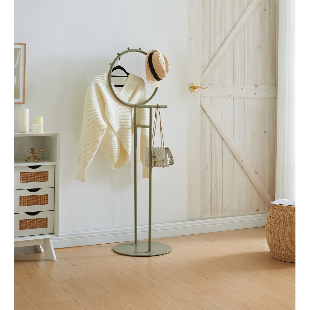 Cheska Metal 6-Hook Circular Frame Valet Stand