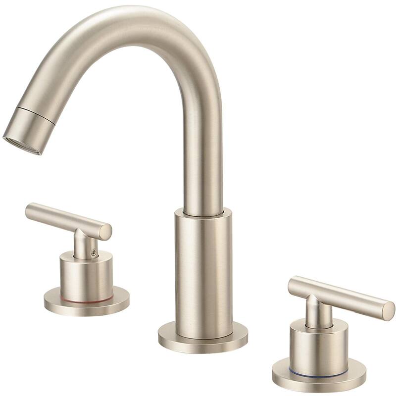 Widespread Double Handle Bathroom Faucet With Pop-up Drain - Brushed Nickel