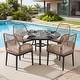 preview thumbnail 61 of 71, Nuu Garden Rattan Metal Patio Dining Set with Umbrella Hole, Zippered Cushions
