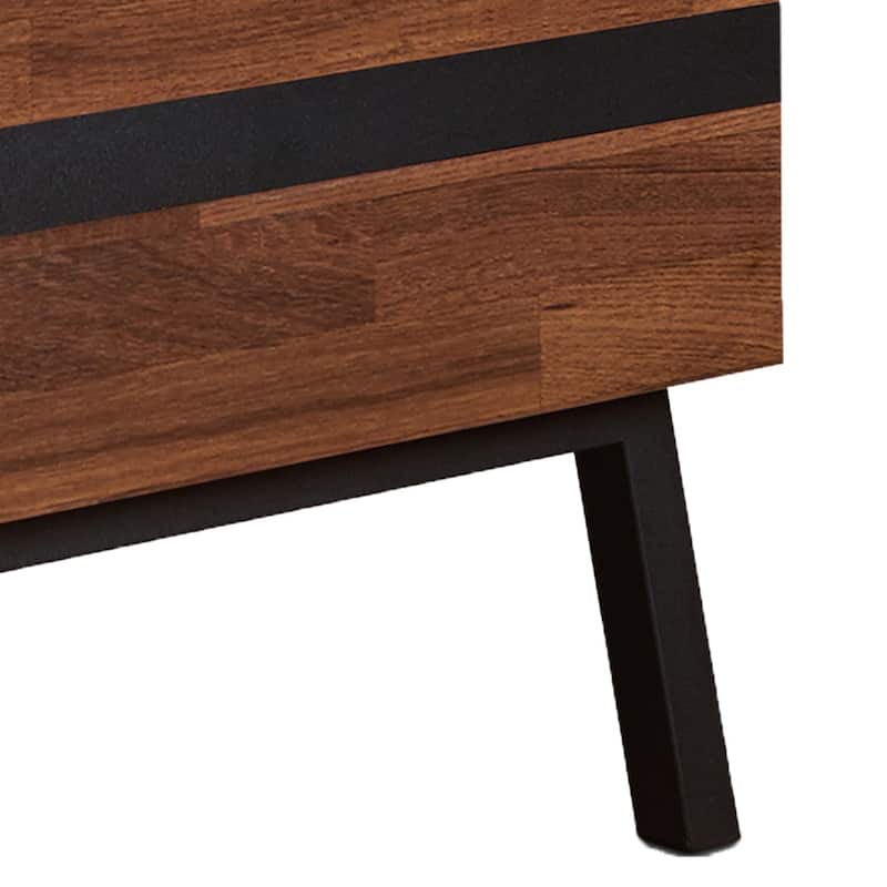 Modern 2-Drawer Nightstand with Safety Stop Feature and Manual Close Mechanism