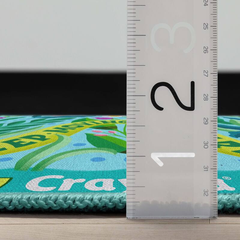 Crayola Keep Moving Green Blue Floral Area Rug By Well Woven