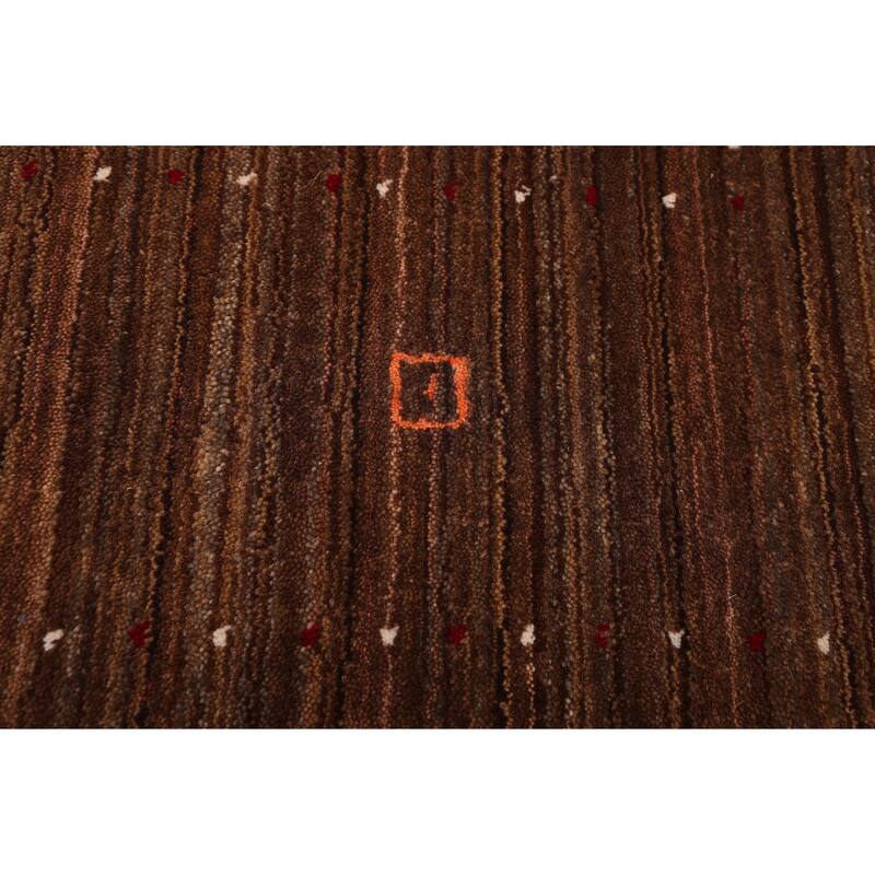 ECARPETGALLERY Hand Loomed Kashkuli Gabbeh Brown Wool Rug - 5'0 x 7'10