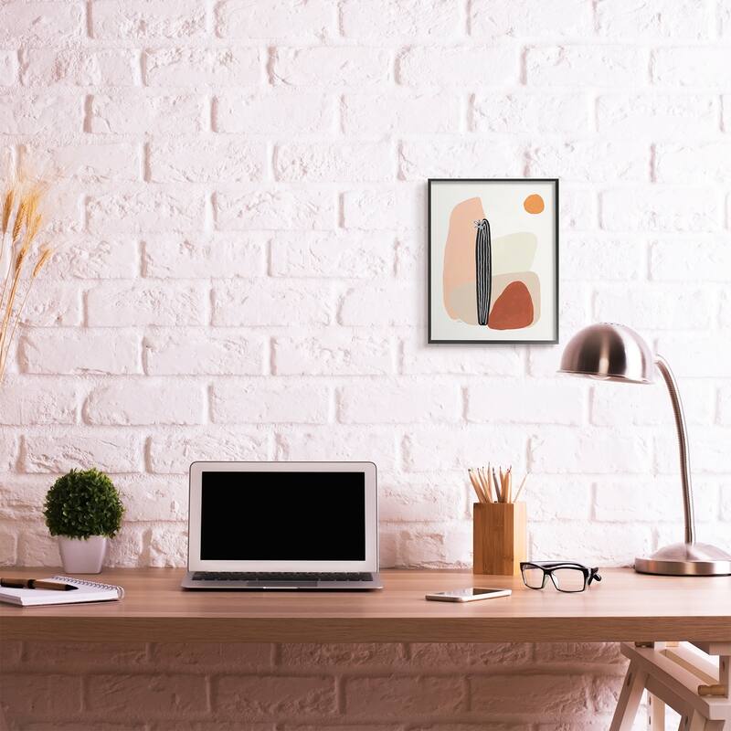 Stupell Brown Terracotta Landscape Desert Cactus Flower Framed Wall Art