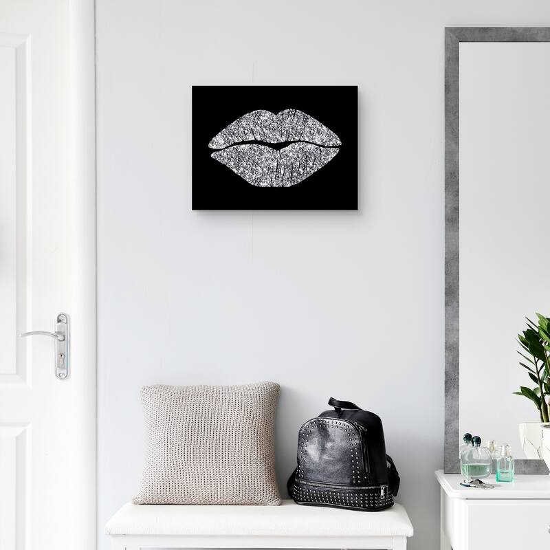 Silver Lips Canvas Art Print