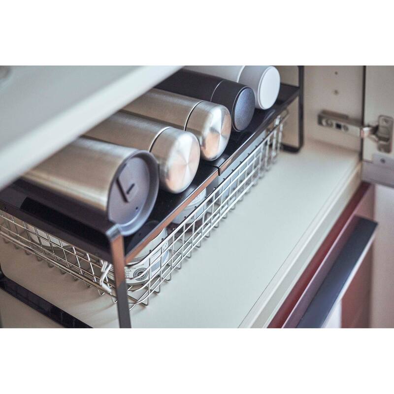 Yamazaki Home Expandable Kitchen Riser, Steel, Small, Expandable - L 7.87 x W 10.63 x H 5.98 inches
