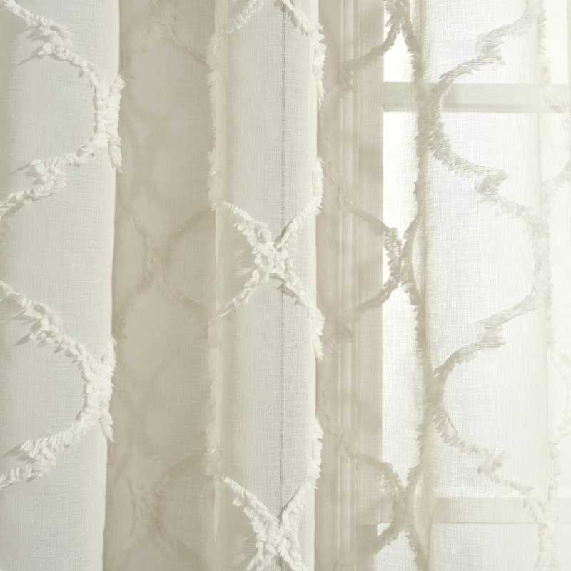 Lush Decor Avon Trellis Grommet Sheer Window Curtain Panel Pair