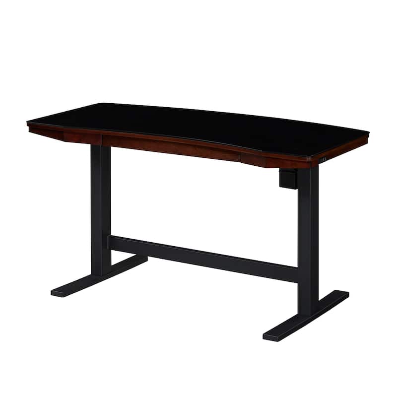 Twin Star Home™ Uptown Loft™ Adjustable Height Desk, Meridian Cherry