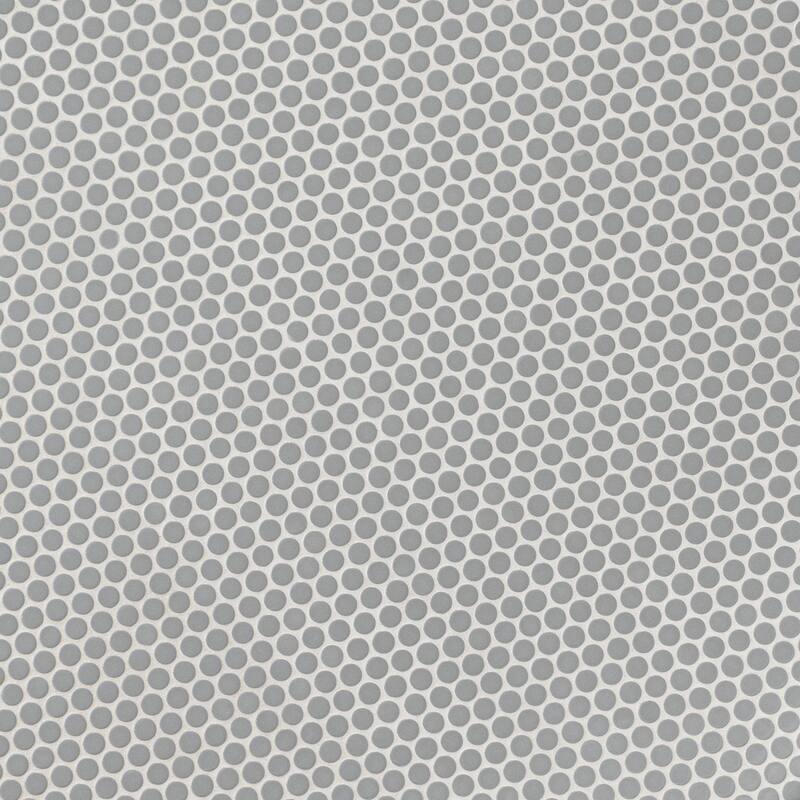 Ackland AKM-P-11X12PRG-CA 12" x 13" Porcelain Penny Floor and Wall