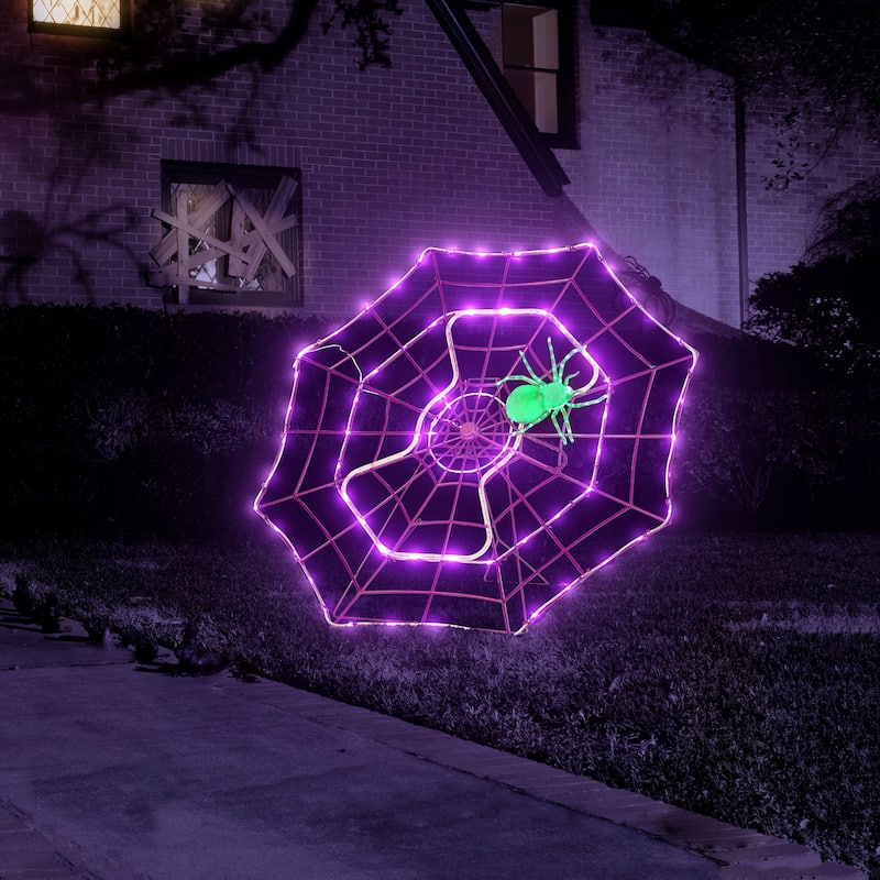 4 ft. Outdoor Animated Spider Web - Purple Web