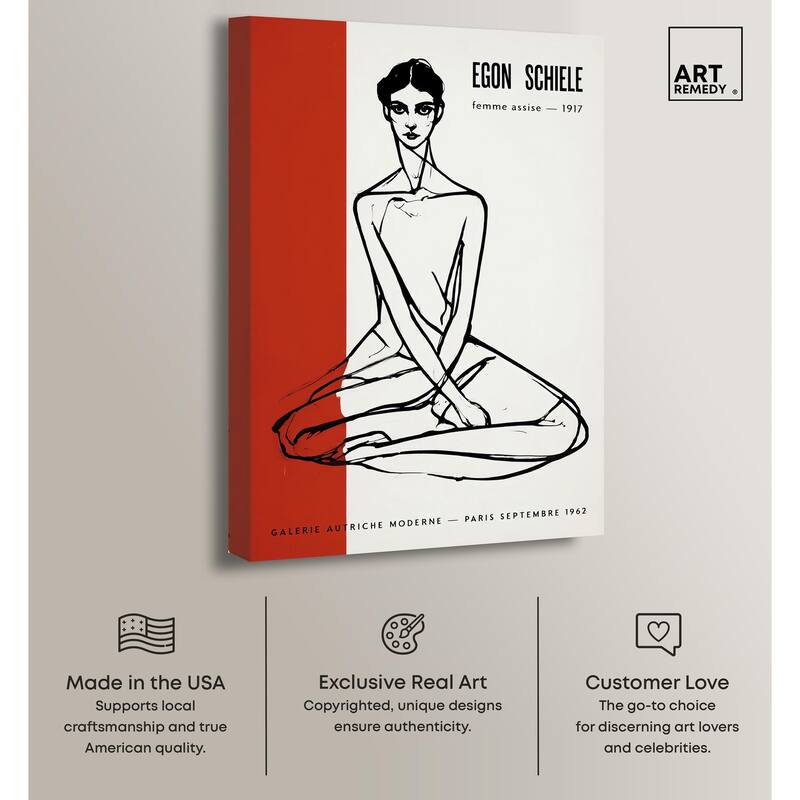 Schiele's Red and White Canvas by Art Remedy, Gallery Wrapped