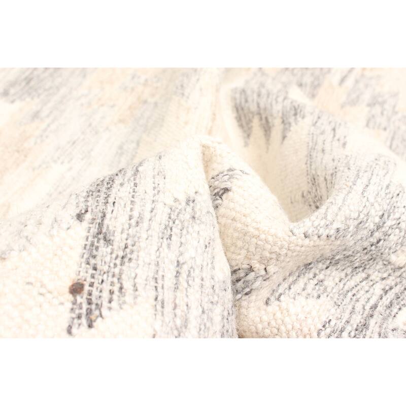 ECARPETGALLERY Flat-Weave Ankara FW Cream Wool Kilim - 5'1 x 8'0