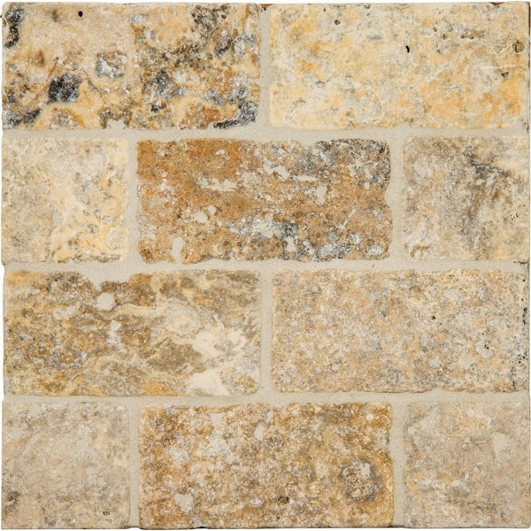 MSI LPAVTPOR816T Tuscany Porcini - 16" x 8" Rectangle Floor Tile - Tumbled Visual - Sold by Carton (0.89 SF/Carton) - Beige