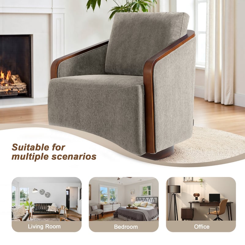 Modern Upholstered Swivel Accent Chair