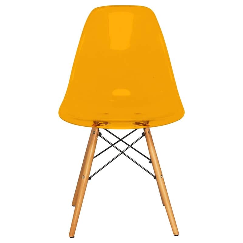 Cresco Acrylic Dining Chair in Solid Beech Wood Legs Banquet Side Chair (Set of 2) for Indoor and Outdoor - 32" Height