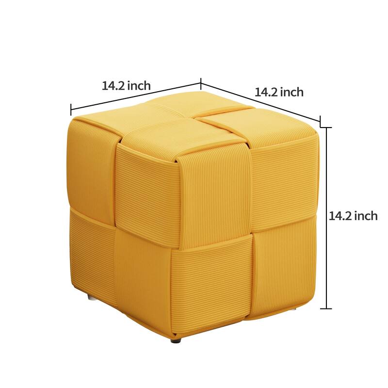 Ottoman Foot Rest Soft and Comfortable Ottoman Square Corduroy Woven Design Sofa Stool