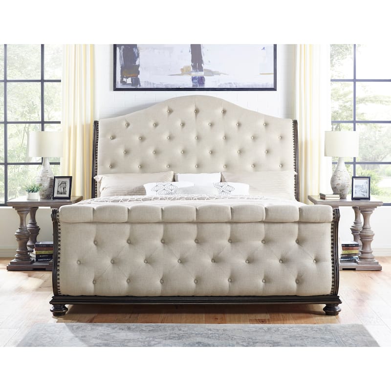 Steve Silver Raymond Rich Molasses Upholstered Sleigh Bed