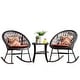 preview thumbnail 21 of 33, Ovios 3-piece Patio Rocking Bistro Set with Glass Coffee Table