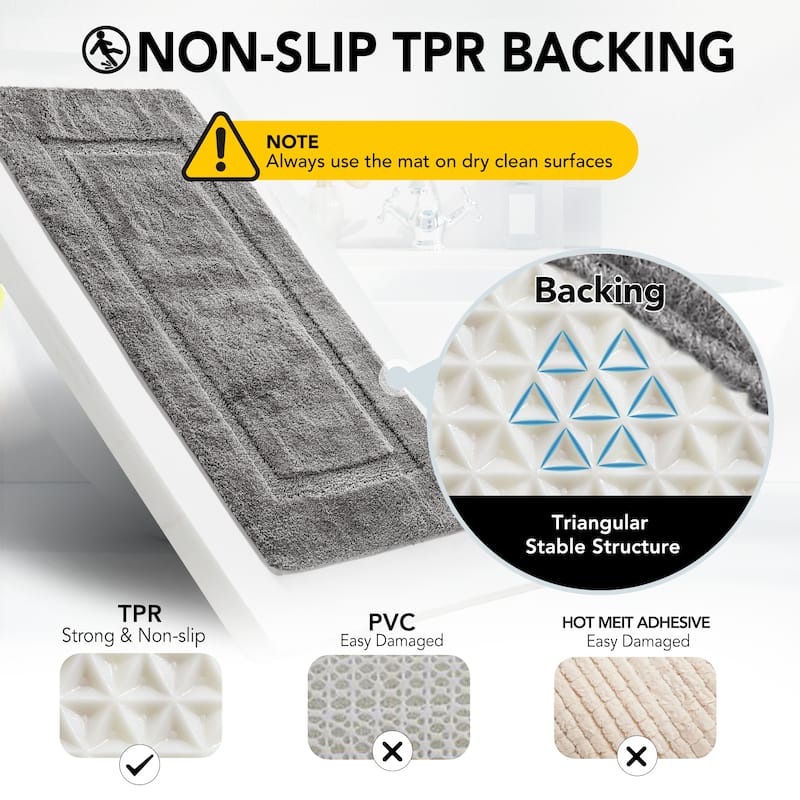 Deconovo Bathroom Rugs, Non Slip Absorbent Shower Bathroom Mat (1 PC)