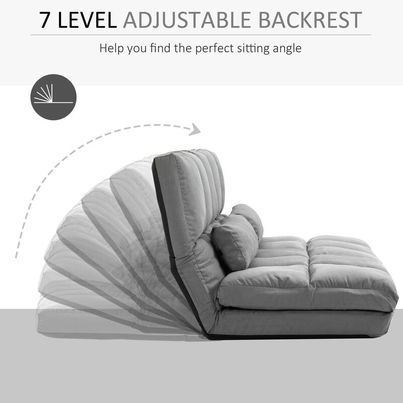 HOMCOM Convertible 7 Adjustable Positions Folding Couch Bed