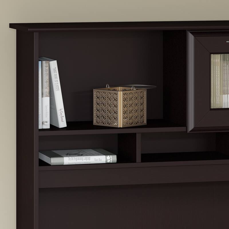 Bush Furniture Cabot Hutch for 72W Computer Desk in Espresso Oak