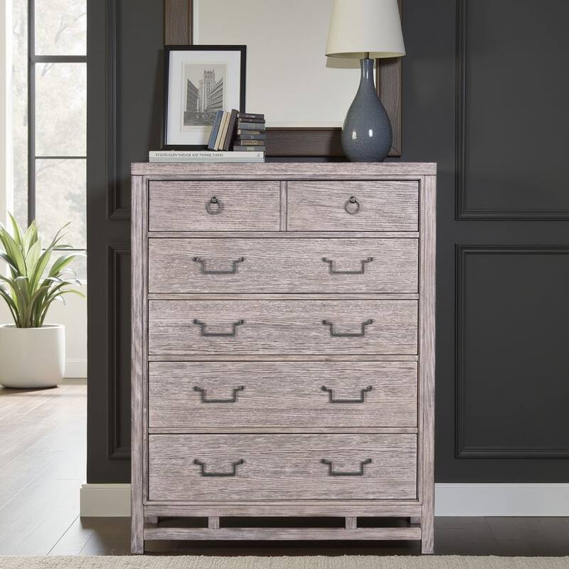 Bridgevine Home Fusion Five Drawer Chest, No Assembly Required, Dawn Finish