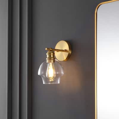 SAFAVIEH Solynn 8-inch Wall Sconce with LED Bulb (Set of 2) - 6.3 W in. x 7.5 D in. x 10.4 in. H