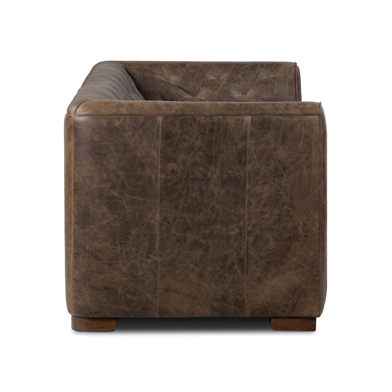 Poly & Bark Essex 86" Genuine Leather Pull-Out Convertible Sleeper Sofa