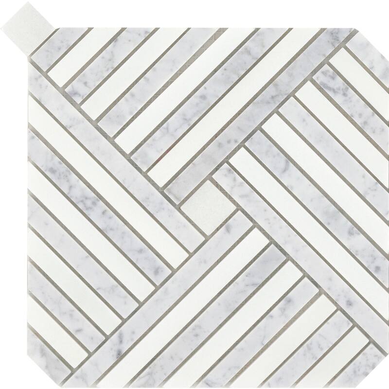 Emser Tile Alluro - 9" x 9" Square Basketweave Mosaic Wall Tile -