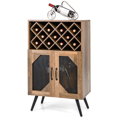 Costway 2-Door Kitchen Storage Bar Cabinet Buffet Sideboard w/ Wine - See Details