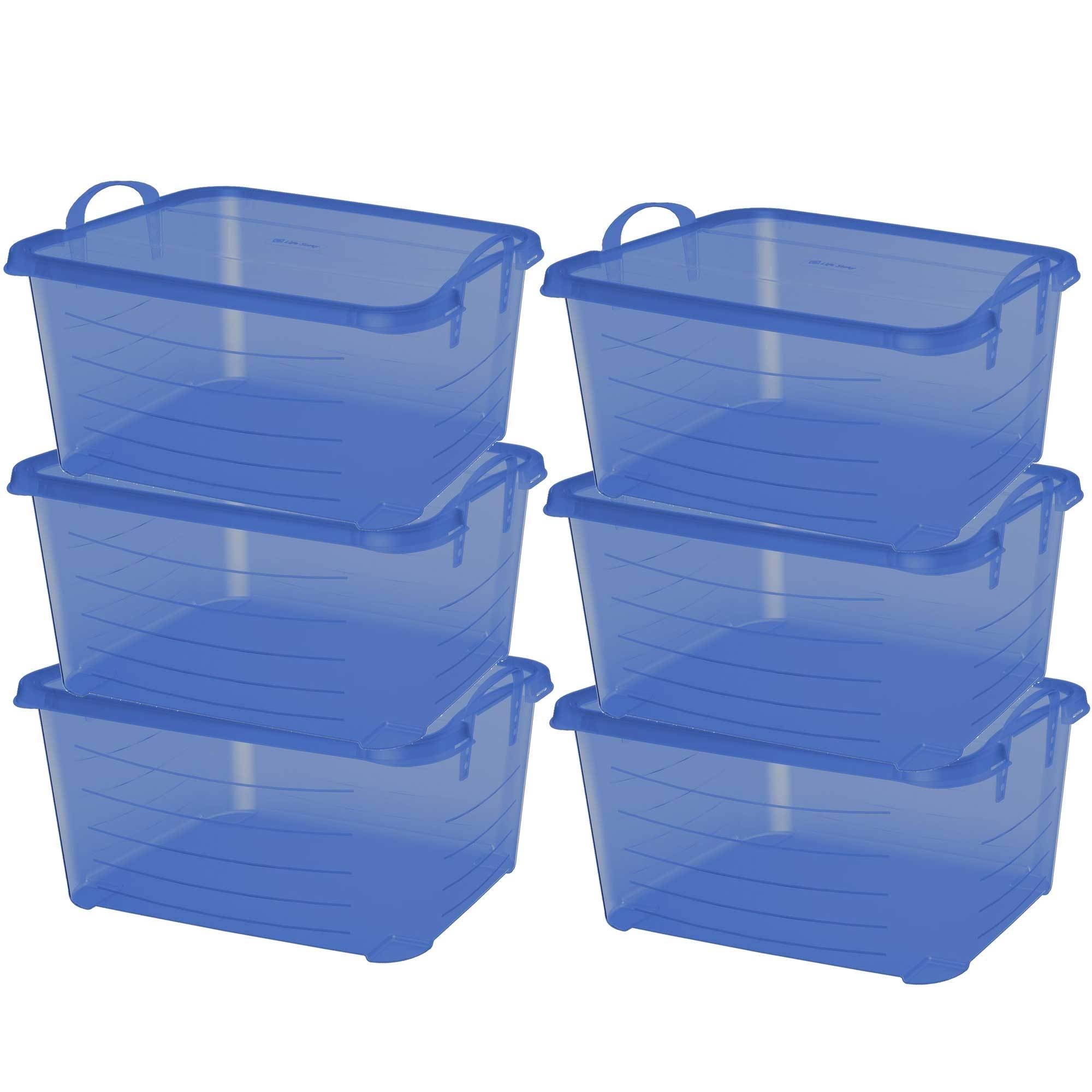 Life Story Locking Stackable Closet & Storage Box 55 Quart Containers (24 Pack)
