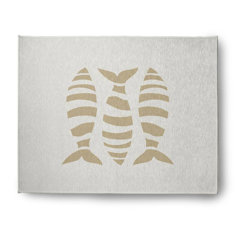 Puzzle Fish Nautical Indoor/Outdoor Rug - Taupe - 8' x 10'