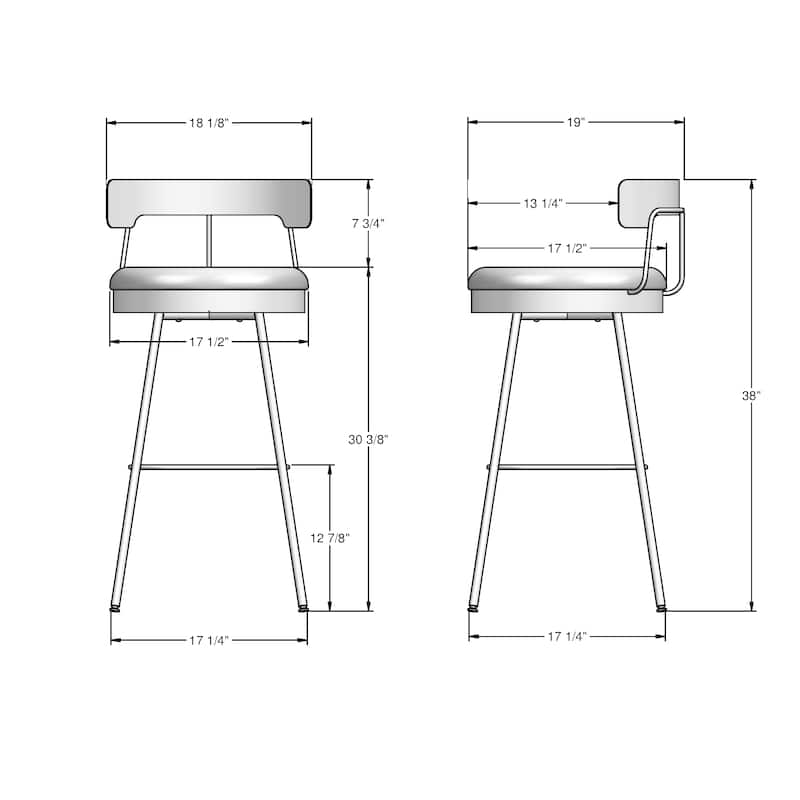 Amisco Monza Swivel Counter and Bar Stool