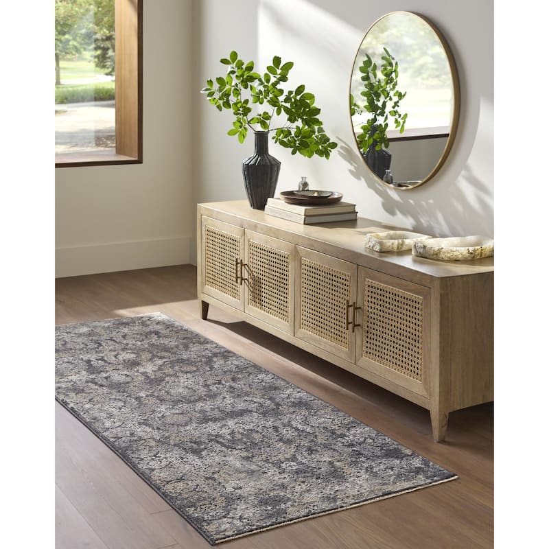 Livabliss Gakko Traditional Area Rug - Black - 2'7" x 7'3"