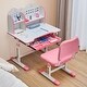 preview thumbnail 8 of 14, Pink Height Adjustable Kids Study Chair and Desk with Bookshelf and Drawer - 27.56 x 19.69 x (20.87 - 27.95) in