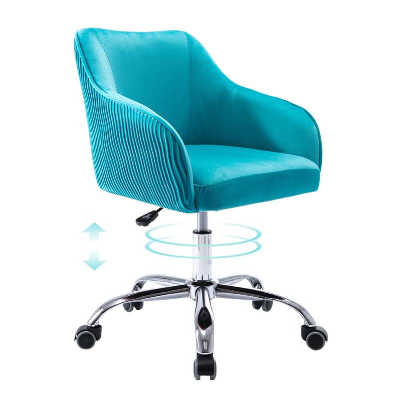 Corvus Braff Velvet Upholstered Adjustable Ergonomic Office Chair